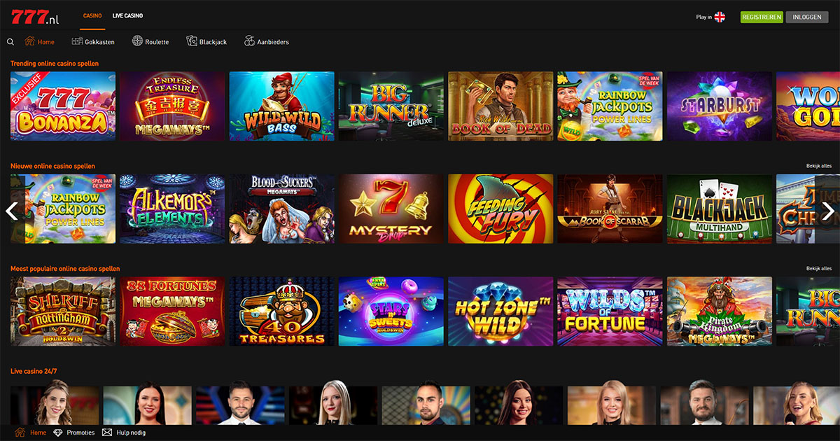 Casino777.nl casino pagina met gokkasten