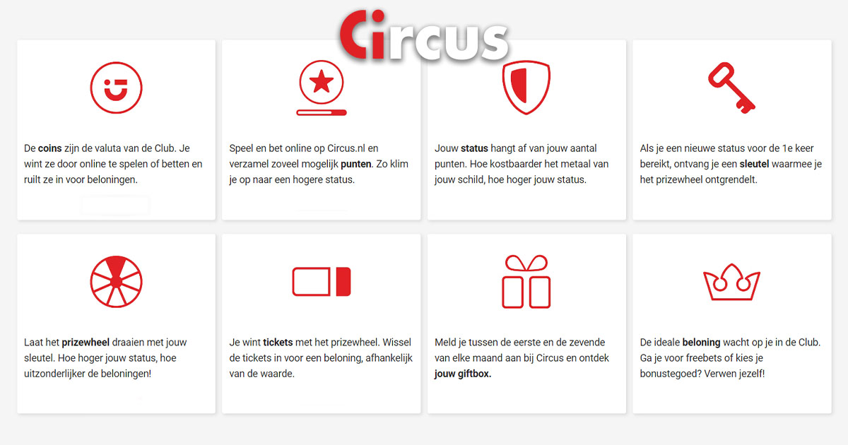 banner voor de VIP club van Circus.nl casino